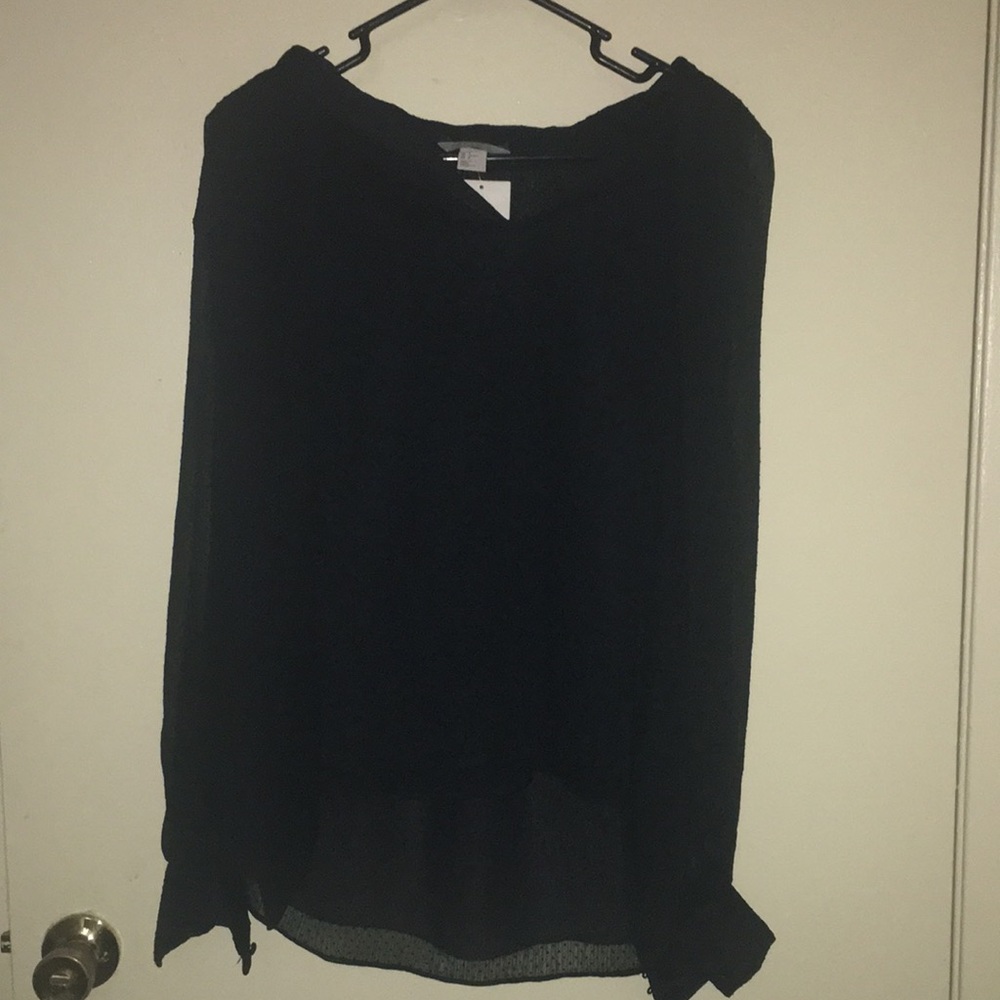 H&M tie neck blouse